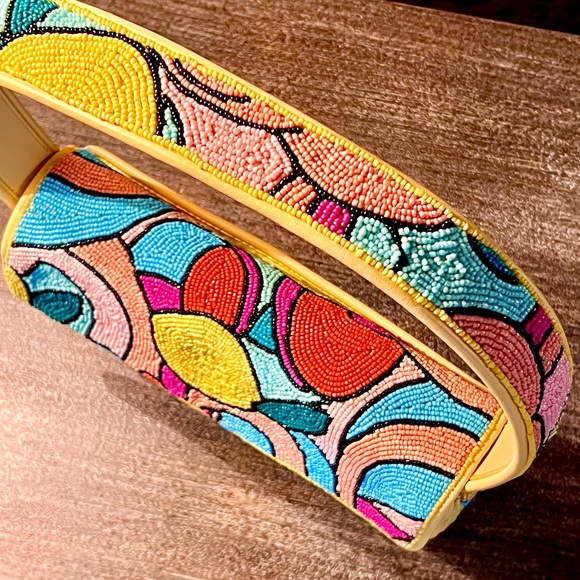 🌺🎉HP🎉🌺 NWOT Staud Beaded Tommy Bag Citrus 🌟Rare Find🌟 - Picture 4 of 16